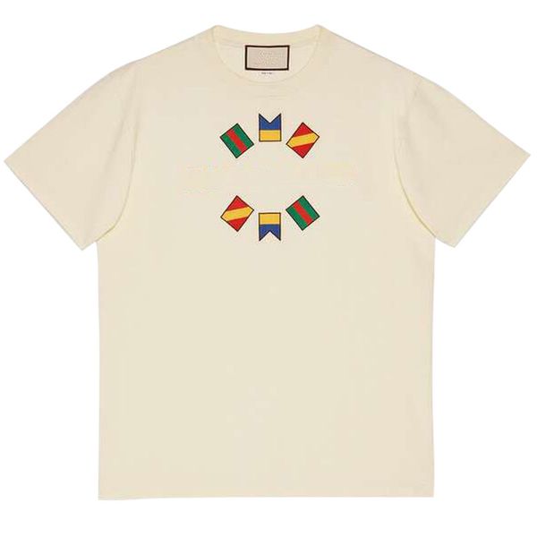 

quality 32-count combed cotton double muslin jersey knit band national flags embroidery oversize t-shirt men women casual tees, White;black
