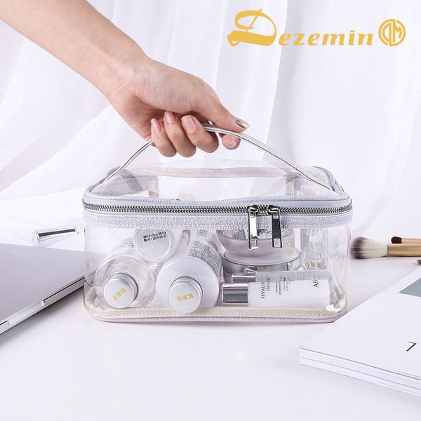 

dezemin tpu toiletry bag with handle makeup case environmently friendly