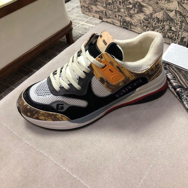 

daddy shoes color matching thick-soled sneakers men's leather increased version retro casual old distressed shoes male lizard pattern, Black