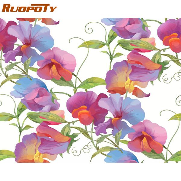 

ruopoty frame color flowers diy painting by numbers modern wall art picture by numbers handpainted oil painting for home decors