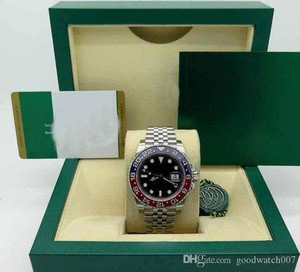 

basel box men's date sport watches great watch 40mm gmt asia 2813 movement automatic mens 126710 watches, Slivery;black