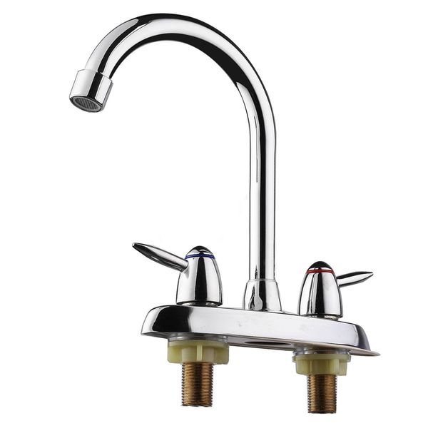 

swivel bathroom kitchen faucet chrome two handle cold sink mixer tap sprayer