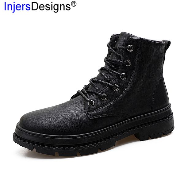 

new arrival classic boots men lace-up&zip breathable ankle men boots hard-wearing motorcycle botas hombre size38-44, Black
