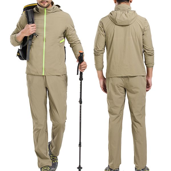 

sport anti-uv sun protection quick dry cycling outdoor sets men ultralight fishing hiking jacket pants camping climbing suits, Blue;black