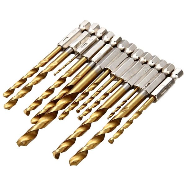 

set 13 pieces drilled cobalt titanium hss handle hexagonal quick change