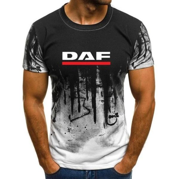

new daf print t-shirt men gradient color short sleeve beefy muscle basic solid blouse tee shirt casual funny tshirt summer