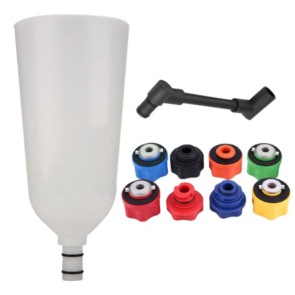 Freeshipping 1 Set 10Pcs Car Engine Oil Funnel Adaptor Filling Set Plus Swivel Offset Extension Tube Car Van Tool Car Accessories
