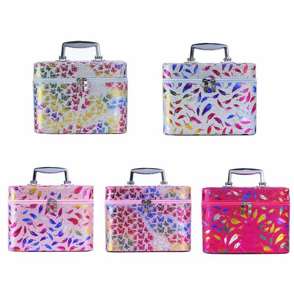 

professional women's cosmetic case large capacity cosmetics storage portable suitcase make up bag