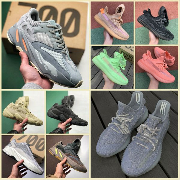 

2019 original 700 v2 static clay sports shoes kanye west 700s wave runner mauve men women 3m reflective inertia true form sneakers, Black