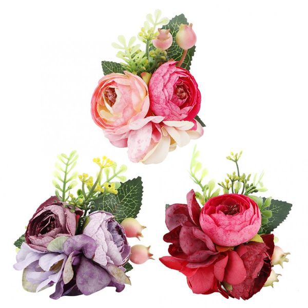 

artificial flowers simulation wrist flower bracelet sisters bridesmaid hand flowers wedding party decoration for