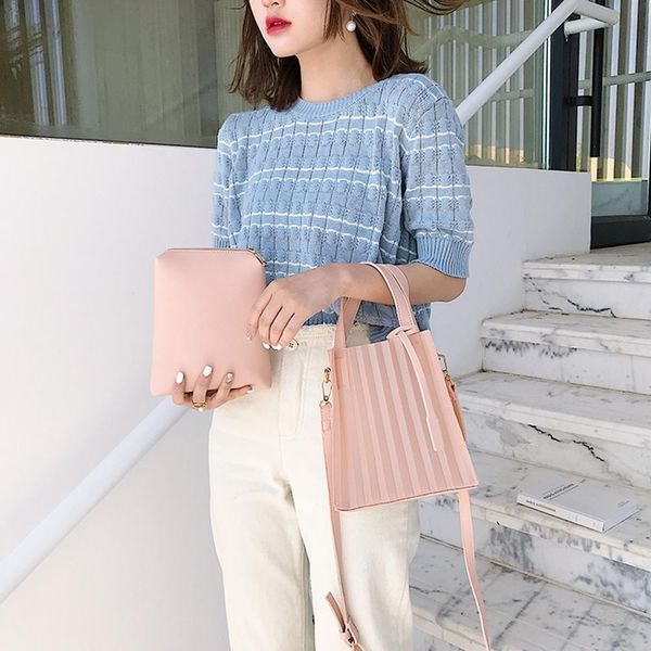 

thinkthendo 2pcs /set fashion translucent tote bag crossbody shoulder bag handbag purse for women girls summer