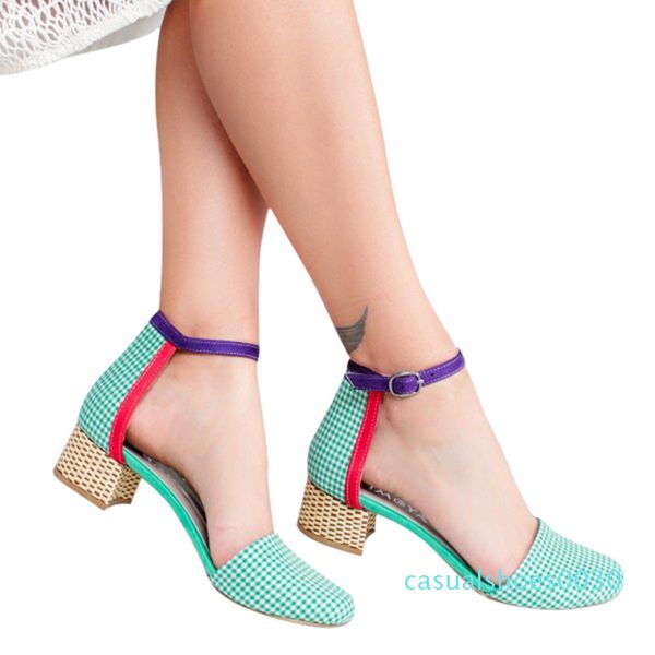 

loozykit women sandals wedge high heel sandals summer casual shoes buckle strap ladies shoes party platform c30, Black