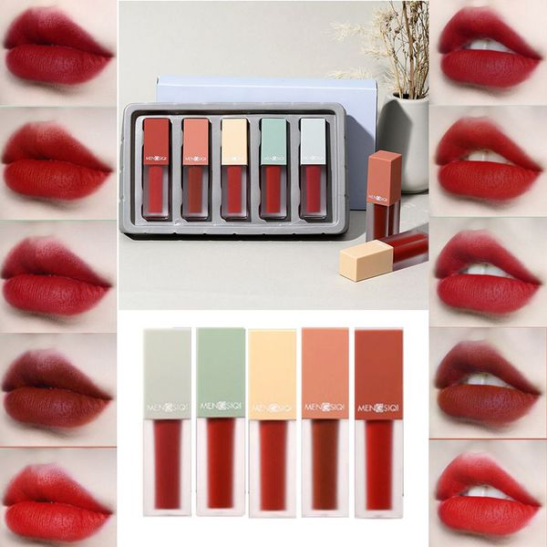

5pcs/set waterproof liquid lip gloss metallic matte lipstick long lasting plumper lip tint cosmetic