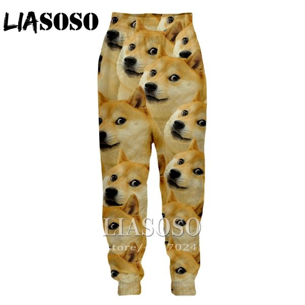 

liasoso 3d print men women cartoon full length sweatpants animal doge winter pants anime cute casual funny 2019 trousers e233, Black