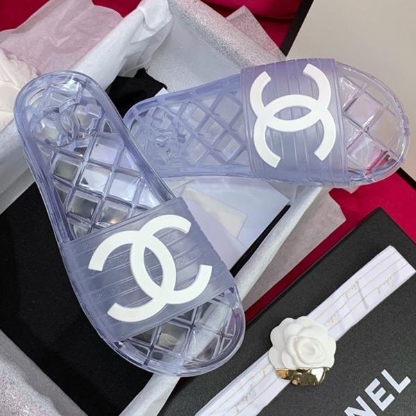 

New arrival 2019 de igner women andal de igner hoe luxury lide ummer fa hion wide flat lippery andal lipper flip mule with box