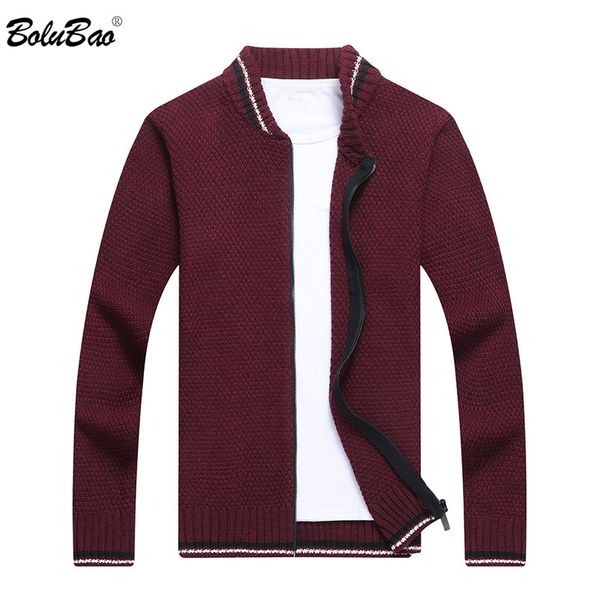 

bolubao осень мужчины сплошной цвет свитер моды бренд мужской slim fit дикий бейсбол воротник sweatercoat мужской кардиган свитера, White;black