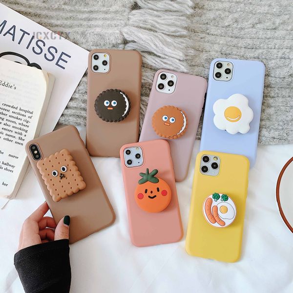 

3d cute cartoo oreo cookies мягкий телефон случае для iphone x xr xs 11 pro max 6s 7 8 плюс держатель чехол для samsung s8 s9 s10 примечание