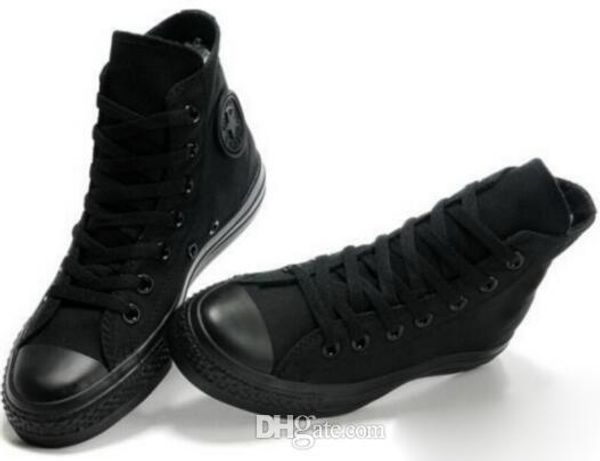 

drop shipping brand new 15 colors all size 35-46 high sports stars low classic canvas shoe sneakers men's women's c, Black