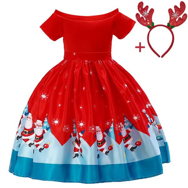 

christmas dress for girls costume kids dresses for girls princess dress children evening party dress 3-10 year, Red;yellow
