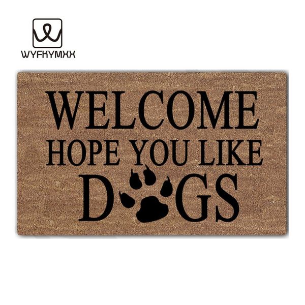 Funny Front Door Entrance Mats Welcome Hope You Like Dogs Woven Outdoor Mat Design Outdoor Entrance Doormats Patio Cushions For Sale Large Outdoor