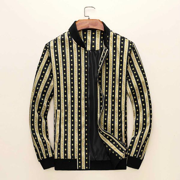 

jacket boys casual slim printed pattern fashion simple jacket costume 2019 autumn new size m-3xl, Black;brown