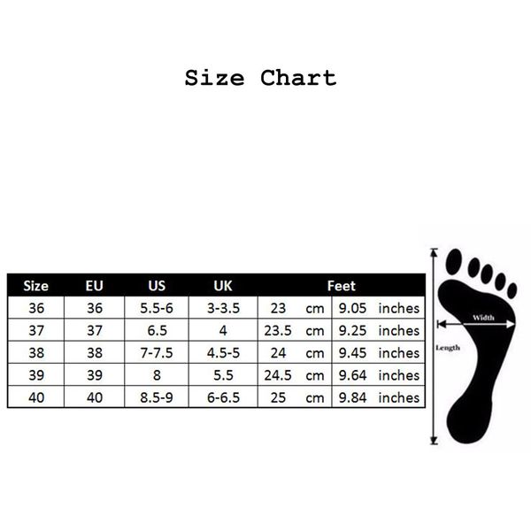 Women Footwear Size Chart