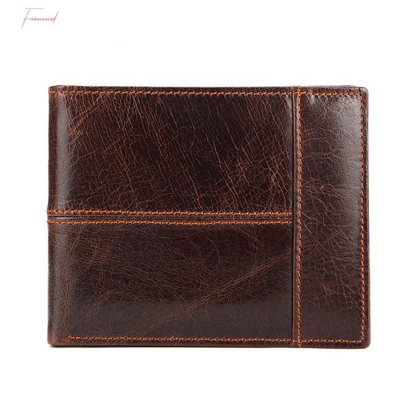 

2020 new brand men wallets genuine leather male money purses male short designer coin bags id card case wb18, Red;black