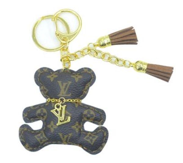 

Fa hoin bag charm bear cute animal key chain acce orie dog key ring pu leather bear pattern car keychain jewelry bag charm