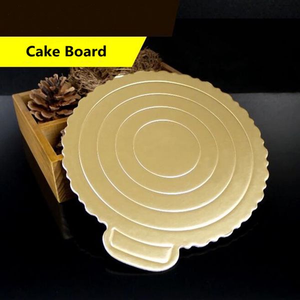 Mousse bolo Boards Papel do queque Sobremesa Displays bandeja de ouro do bolo de Papel placa de pastelaria Base de Baking Mat Bolo Decoração Ferramenta