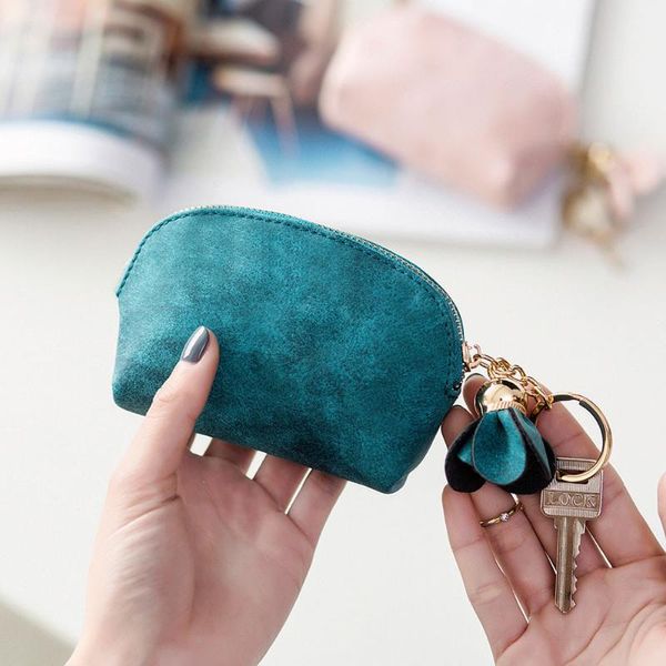 

coin purse women party clutch leather retro wallet small mini money bags female shopping handbag solid ladies wallets fashion, White