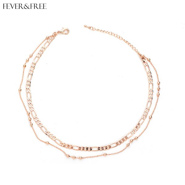 

fever&collier femme women choker chain necklace rose gold 3 color alloy round collar necklace pendant collares de moda 2020, Golden;silver