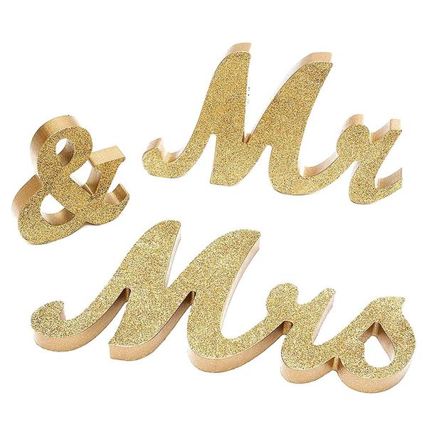 

alim mr & mrs sign wedding sweetheart table decorations for wedding p props party banner decoration (gold glitter