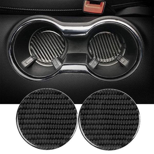 

cup holder coasters pad waterproof for mustang 2015 2016 2017 2018 2019 2020 carbon fiber
