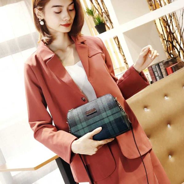 

2020 lattice handbags high-quality ladies shoulder messenger bag fashion small square bags sweet girl crossbody bag