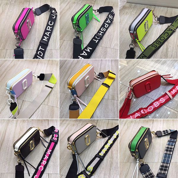 

good quality new spell color camera bag mj ma ying-jeou wide shoulder strap shoulder diagonal female bag ladies leather small square package