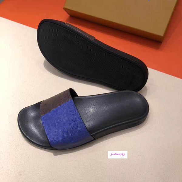 

summer new mule slippers flat luxury designer shoes slippers 1a5i5k flexible rubber men's and women's slippers with boxs, Black