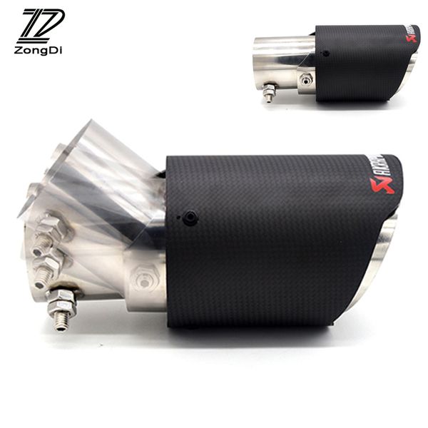 

zd car-styling universal carbon fiber car exhaust pipe adjustable angle tips multi-size rear cool covers automobiles accessories