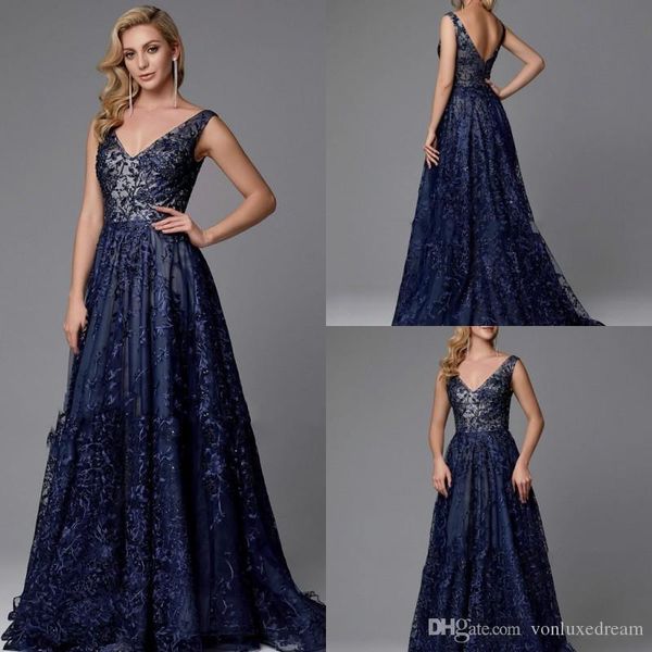 

navy blue mother of the bridal dresses v neck lace appliques for wedding party gowns formal prom dresses, Black;red