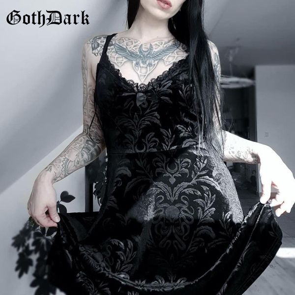 

casual dresses goth dark gothic vintage black e-girl summer dress for women bodycon bandage v-neck embroidery lace party femme, Black;gray