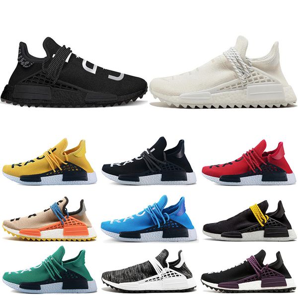 

new arrival human race running shoes yellow nobel ink grey white pharrell williams mens trainer women sneaker fashion sports shoe 5.5-12