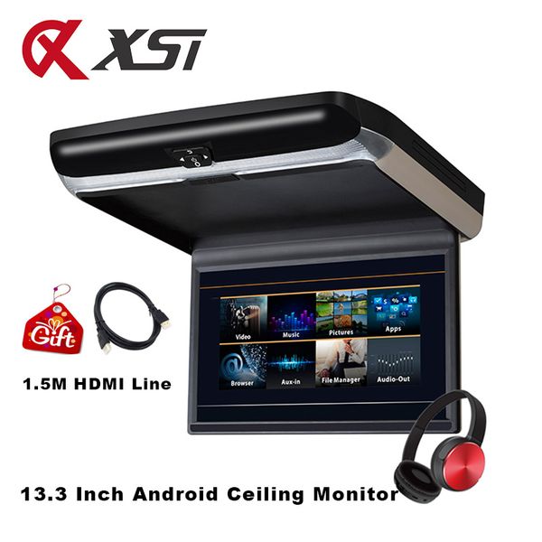 2019 13 3 Inch Android 6 0 Car Roof Mount Ceiling Monitor 1080p Hd Mp5 Video Player Ips Screen Wifi Hdmi Usb Sd Fm Bluetooth Speaker From Bdauto