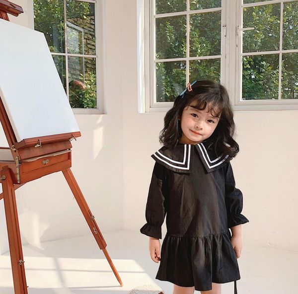 

2020 korean style girls patchwork dress fashion cotton spring girls dresses 2-7 years py479, Red;yellow