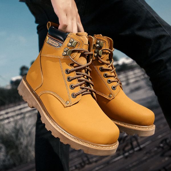 

cat snow boots men timber winter shoes mens leather shoe luxury ankle bot waterproof coturno botas hombre man casual boot 2019, Black