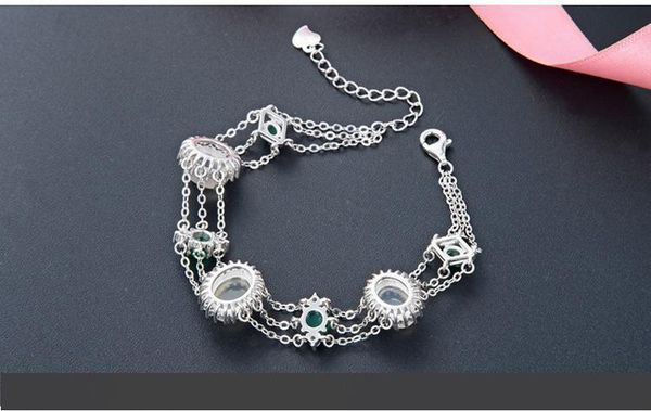 

подарок на день святого валентина высокое качество ss925 стерлингового серебра браслеты женские s925 браслет серебряные ювелирные изделия за, Golden;silver