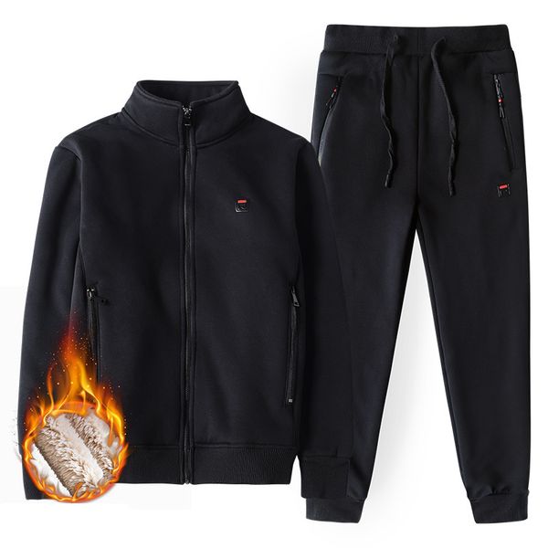 

plus size 5xl 6xl 7xl 8xl men winter wool liner warm thicken style outdoor sport running sets 1-80, Black;blue