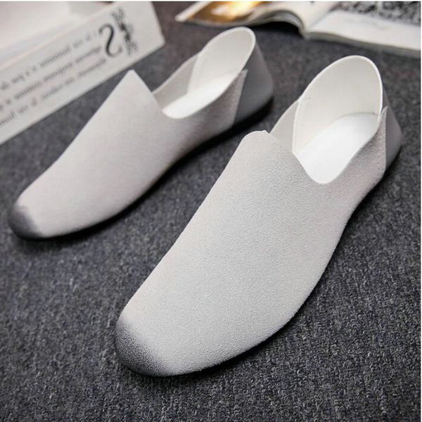 

fashion sneakers loafer driving lazy boat shoes men casual flats shoes men zapatos hombre suede leather a52-87, Black