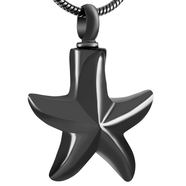 

z208 black color starfish cremation jewelry stainless steel cremation jewelry necklace for human/pet ashes price, Silver