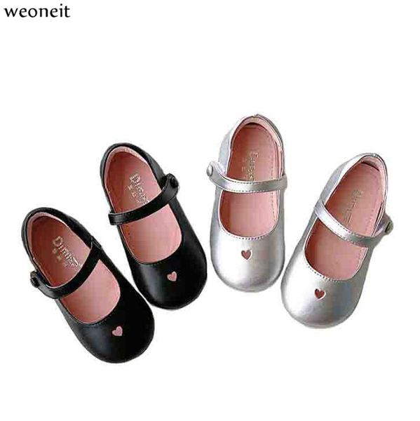 

weoneit девушки кожаная обувь 2019 весна осень дети кроссовки черный серебро дети детские досуг один обувь для детей женского пола, Black;grey