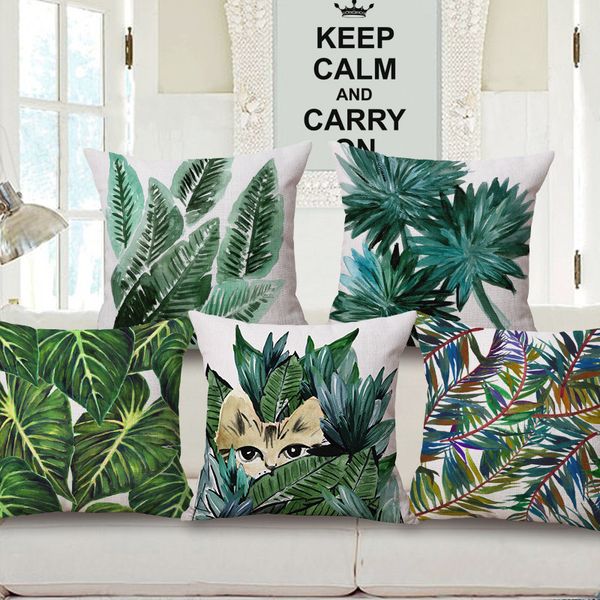 

tropic botany hold cotton pillow case southeast asia wind cushion set fashion leaf sofa back cushion