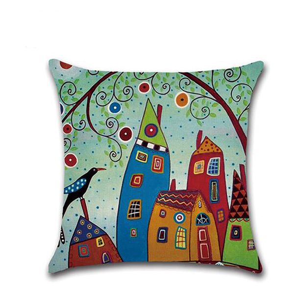 

pillowcover vintage hand drawn pillow case rural color cities printing pillowcases throw pillow cover cushion covers home decor